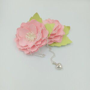 Vintage Puff Heart Charm Necklace